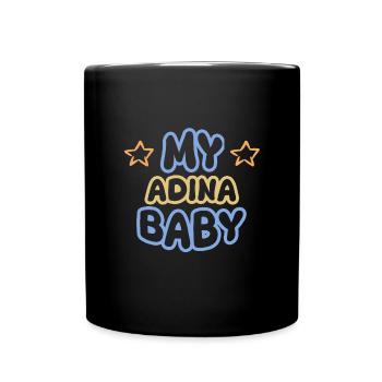Vorname Adina - Tasse einfarbig - Schwarz - Vorne