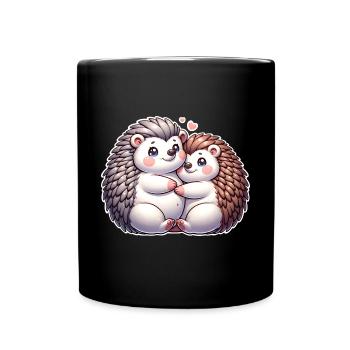 Maman hérisson - Mug uni - noir - Devant