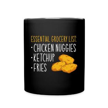 Chicken Nugget Liebhaber Chicken Nuggets - Tasse einfarbig - Schwarz - Vorne