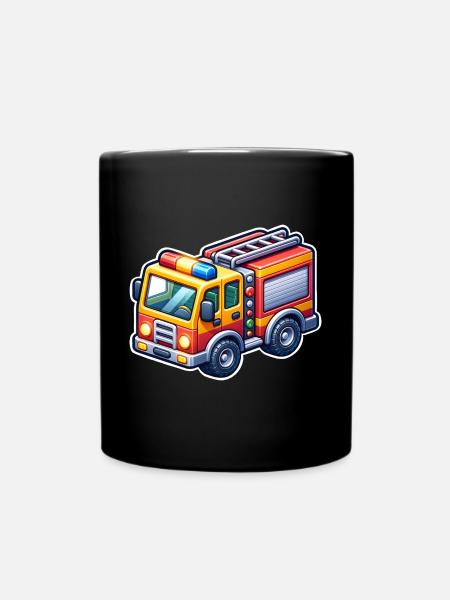 Feuerwehr - Tasse einfarbig - Schwarz