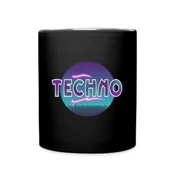 Techno - Tasse einfarbig - Schwarz - Vorne