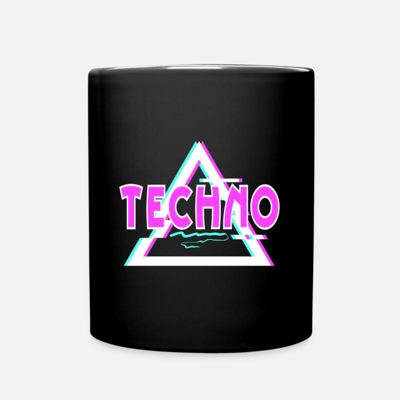 Techno - Tasse einfarbig - Schwarz
