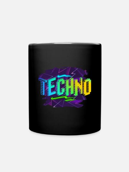 Techno - Full Colour Mug - black