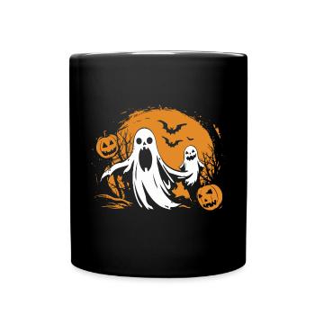 Halloween Gespenst & Kürbis Kostüm - gruselig - Tasse einfarbig - Schwarz - Vorne