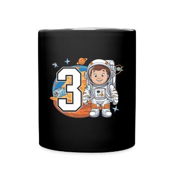 3rd Birrdday Astronaut Space Adventure for Boys - Tasse einfarbig - Schwarz - Vorne