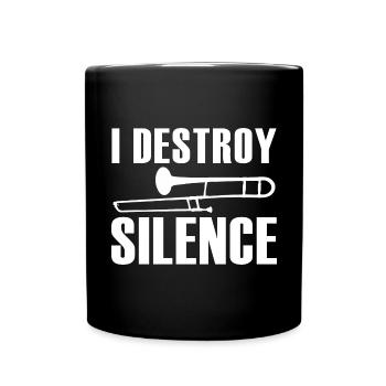 Posaune - Tasse einfarbig - Schwarz - Vorne