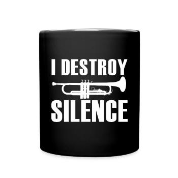 Trompette - Mug uni - noir - Devant