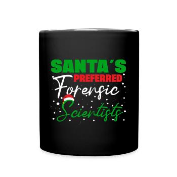 Santa's Preferred Forensic Scientist Gift Idea - Full Colour Mug - black - Front