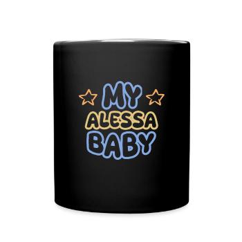 First name Alessa - Full Colour Mug - black - Front