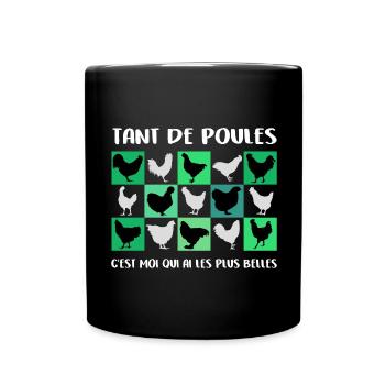 Les plus belles poules Graphique de poules - Mug uni - noir - Devant