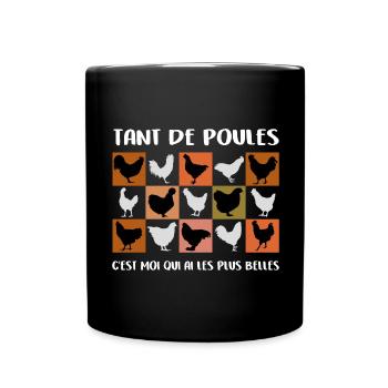 Les plus belles poules Graphique de poules - Mug uni - noir - Devant