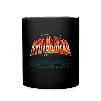 808 Synthesizer Analog Drum Machine - Full Colour Mug - black - Front