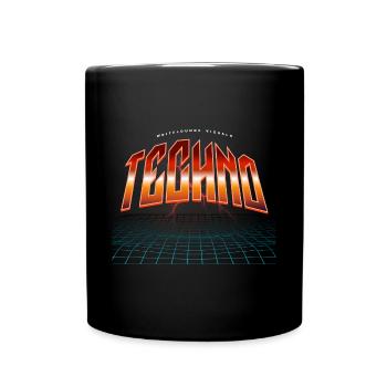 Techno - Tasse einfarbig - Schwarz - Vorne