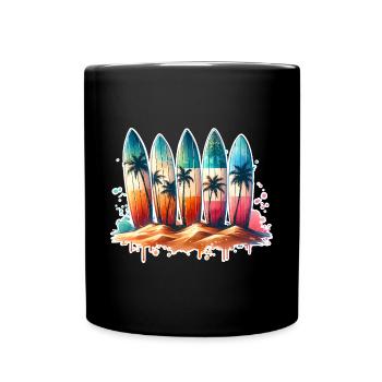 Surfen Surfer - Tasse einfarbig - Schwarz - Vorne