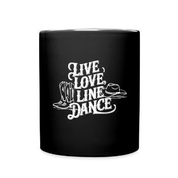 Line Dancing Country Dance - Line Dance Tanzen - Full Colour Mug - black - Front