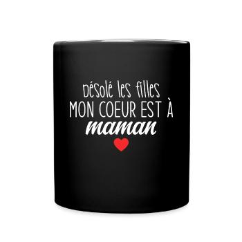 Mon Cœur Appartient à Maman Humour Tendre & Assumé - Mug uni - noir - Devant