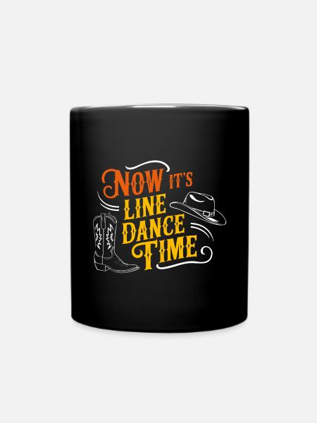 Line Dance Time Line Dancing Dancing - Full Colour Mug - black