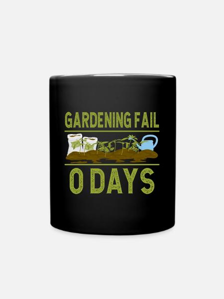 Jardinage Échec Amateur de plantes 0 jours Jardinier - Mug uni - noir