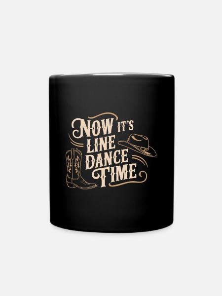 Es ist Line Dance Zeit - Linedance meine Passion - Tasse einfarbig - Schwarz