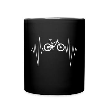 Herzschlag Bike (dh) - Tasse einfarbig - Schwarz - Vorne