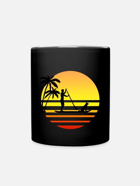 Stand paddle & cadeau de chien - Mug uni - noir
