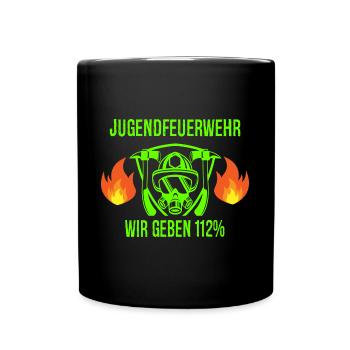 Jugendfeuerwehr Feuerwehrmann Feuerwehr Geschenk - Tasse einfarbig - Schwarz - Vorne