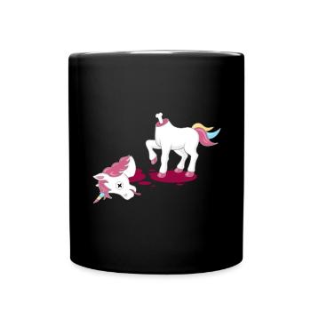 Dead Unicorn Killer Anti Trend Sarcasm Irony - Full Colour Mug - black - Front