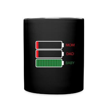Mom Dad Baby - Full Colour Mug - black - Front