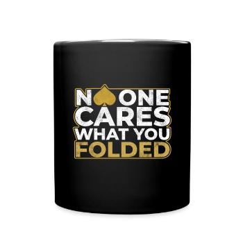 Poker Pokern Karten Frech Gold - Tasse einfarbig - Schwarz - Vorne