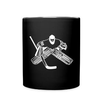 Eishockey Torwart Silhouette Hockey - Tasse einfarbig - Schwarz - Vorne