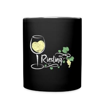 Riesling Rotwein trinken Wein trinken Spruch - Tasse einfarbig - Schwarz - Vorne