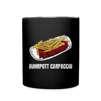 Ruhrpott Carpaccio Bratwurst Fan BBQ - Tasse einfarbig - Schwarz - Vorne