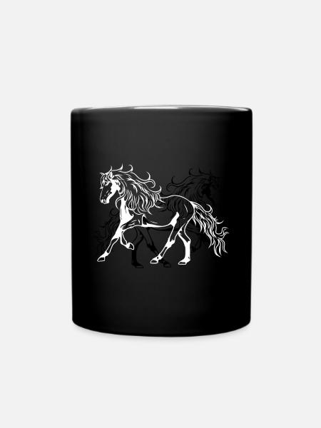 Cheval Sauvage Quarterhorse Poney Cavalier - Mug uni - noir