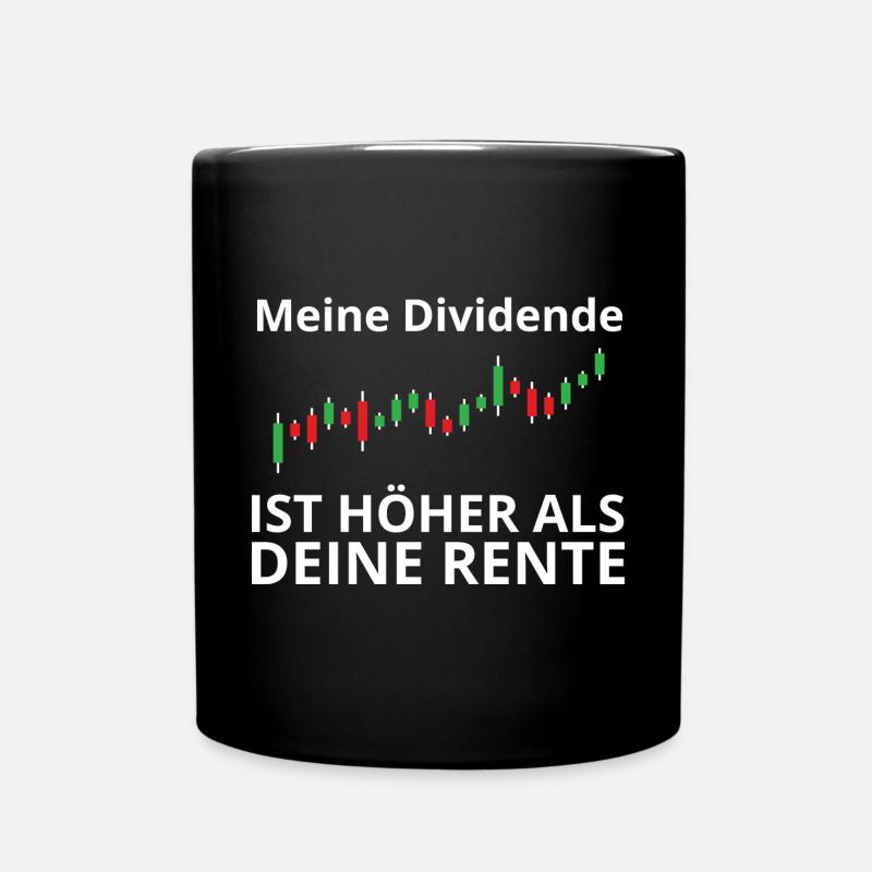 Dividende vs Rente I Börse Aktien - Tasse einfarbig - Schwarz