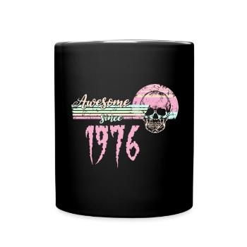 Awesome since 1976 Retro Skull - Full Colour Mug - black - Front