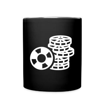 Icône de jeton de poker - Mug uni - noir - Devant