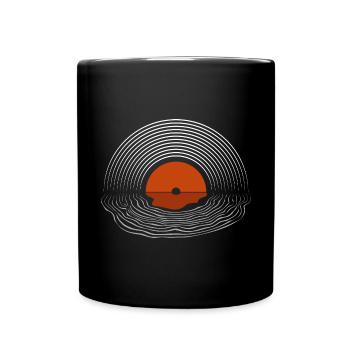 vinyl platte dj deejay scratch musik liebe - Tasse einfarbig - Schwarz - Vorne