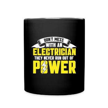 Elektriker Elektroingenieur - Tasse einfarbig - Schwarz - Vorne