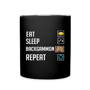 Backgammon Board Game Player Game Rules - Full Colour Mug - black - Front