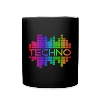 Techno Music Rainbow Spectrum Dark Acid Hardtechno - Full Colour Mug - black - Front