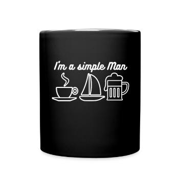 Je suis un homme simple pour les capitaines de marins qui naviguent en disant - Mug uni - noir - Devant