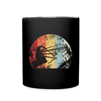 Retro Dudelsack - Tasse einfarbig - Schwarz - Vorne
