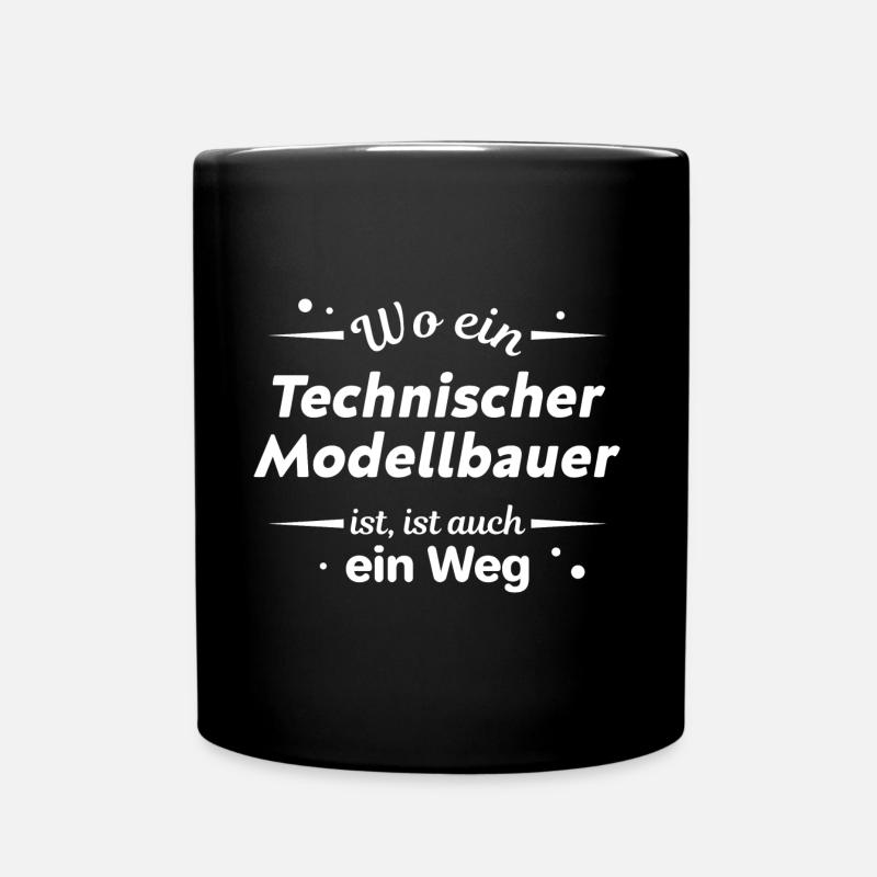 Technischer Modellbauer Design für Handwerker - Tasse einfarbig - Schwarz