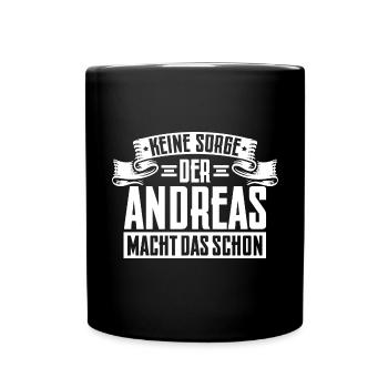 Andreas Namenstag Andi Geschenkidee - Tasse einfarbig - Schwarz - Vorne