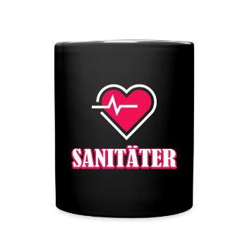 Sanitäter - Tasse einfarbig - Schwarz - Vorne