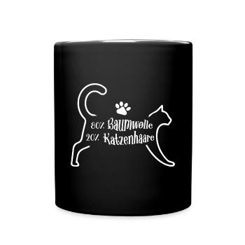 80% coton 20% poils de chat - Mug uni - noir - Devant