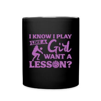 Beach Volley Frauen Volleyball Sport Geschenk - Tasse einfarbig - Schwarz - Vorne
