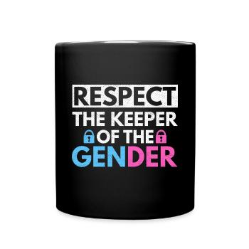 Gender Reveal Design für eine Gender-Hüterin - Tasse einfarbig - Schwarz - Vorne