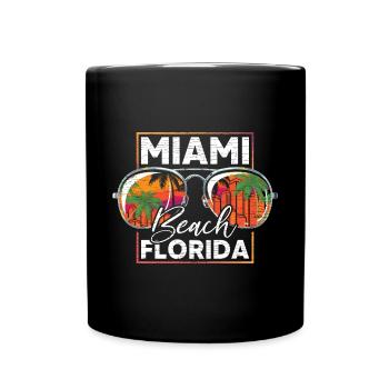 Miami Beach Florida Geschenk - Tasse einfarbig - Schwarz - Vorne