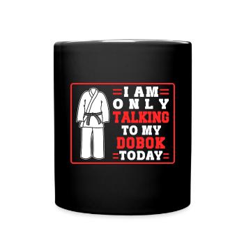 TKD Korean Martial Arts Tae Kwon - Tasse einfarbig - Schwarz - Vorne